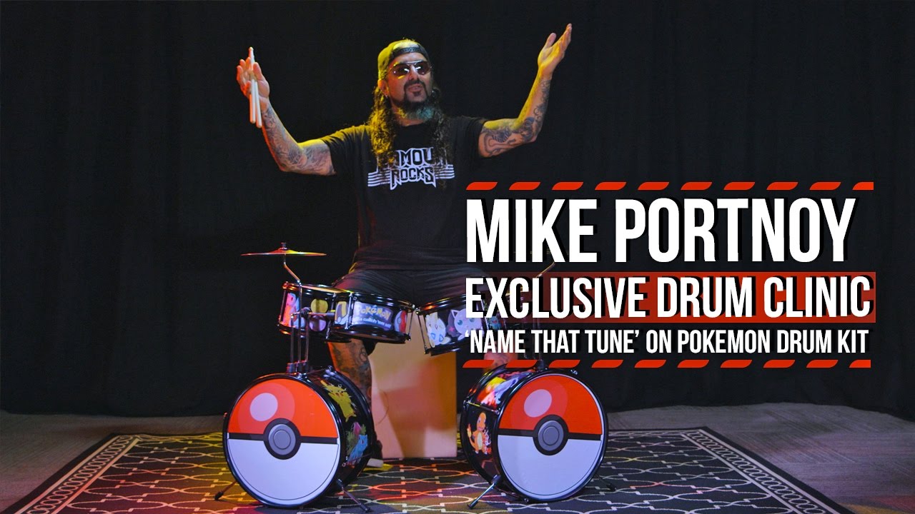 Mike Portnoy rocks the Pokemon drum kit